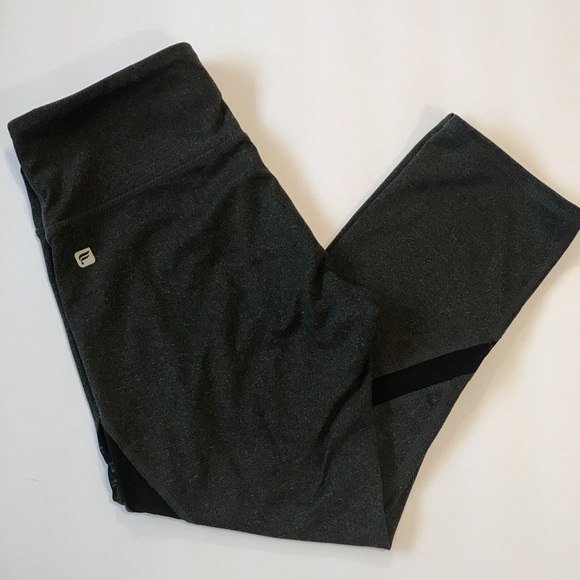 Pants - Fabletics Dark Gray and Black Cropped Leggings